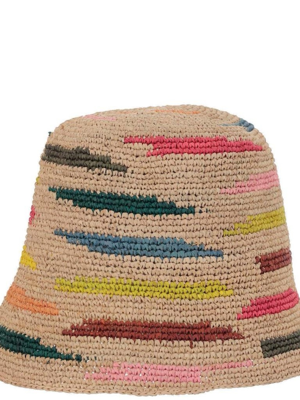 Multicolor Crochet Bucket Hat in Natural